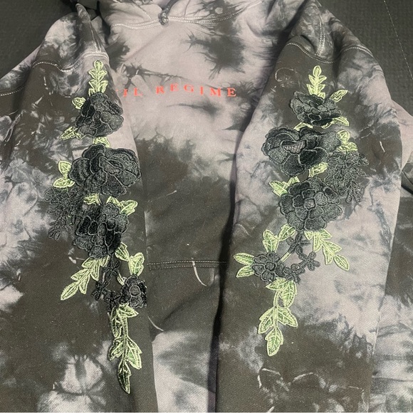 BNWT CIVIL REGIME BLACK ROSE HOODIE NIGHT FOG WASH LARGE MENS UNISEX PRICE FIRM - Picture 3 of 16